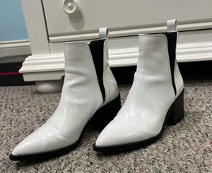 White crocodile booties thumbnail 2