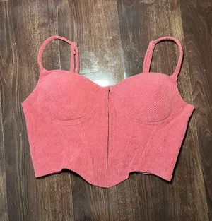 Say what wine corduroy corset top size large thumbnail 1