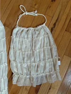 Ruched halter maxi set White thumbnail 3