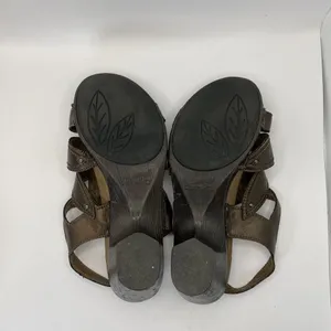 Dansko Nina Sandals Womens 38/7 Heels Brown Leather Floral Strappy‎ Platform thumbnail 8