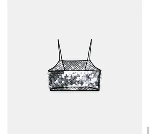 Zara sequin crop top. S-M thumbnail 5
