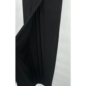 Calvin Klein Size‎ 6 Black Formal Surplice Maxi Dress Sequin Waist Faux Wrap thumbnail 3