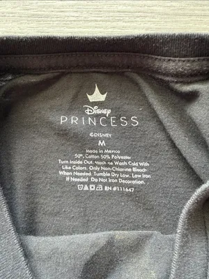 Disney Black Short Sleeve Tee with Classic Princess Portraits Size M thumbnail 2