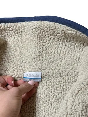 Columbia Asymmetric Sherpa Lined Fleece Jacket M Blue thumbnail 2