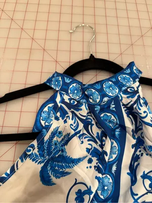 Amazon Blue & White Halter Mini Dress thumbnail 3