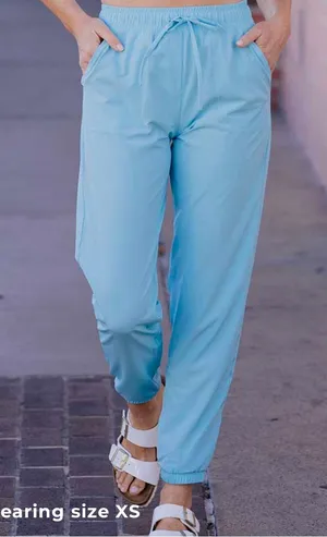 Albion FIT Large NEW Everywhere Joggers Aqua Blue Lightweight Elastic Outdoor thumbnail 1