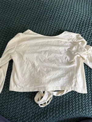 Urban Outfitters Tie Front Long Sleeve Off White thumbnail 2