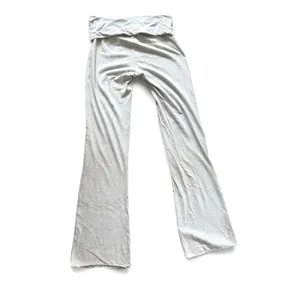 SKIMS Foldover Flare Pants Womens M Heather Gray Cotton Stretch Lounge Yoga thumbnail 5