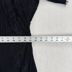 For Love & Lemons Black Lace Mini Dress‎ Short Sleeve Scalloped Eyelash Trim XS thumbnail 6