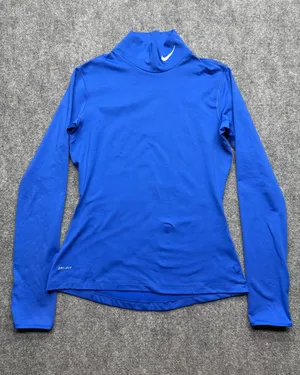 Nike Women's Medium Royal Blue Long-Sleeve Dri-FIT Mock Neck Top thumbnail 1