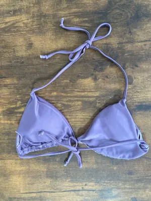 Lavender Smocked Triangle Bikini Top Purple thumbnail 2