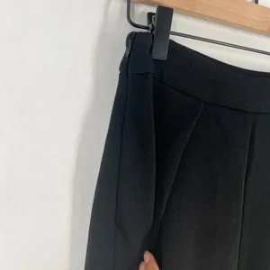Shein Palazzo Crepe Pants Womens XS Black Pleated Side Zip‎ High Rise Wide Leg thumbnail 3