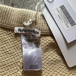 NWT Reformation charlotte cotton shorts Birch large thumbnail 2