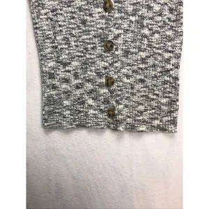 MOD REF Black White Marled Knit Short Sleeve V-Neck Cardigan‎ Sweater Small thumbnail 6