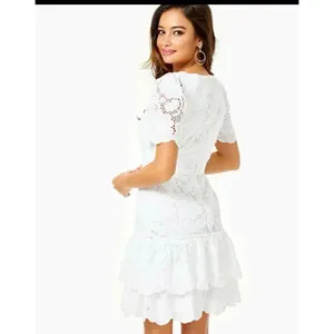 Lilly Pulitzer Bonnie Dress Resort White Jumbo Bonquet Eyelet Sz 2 Bridal #500 thumbnail 2