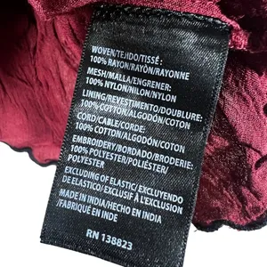 Sanni Embroidered Floral Peplum Flutter Sleeve Top Burgundy Boho Size XL thumbnail 6