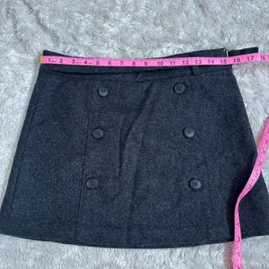 Vintage Y2K Gap Wool Sz 2 European Fit Italian Wool Felted Mini Skirt Gray thumbnail 8