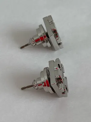 Tory Burch Silver Logo Stud Earrings Never Worn thumbnail 2