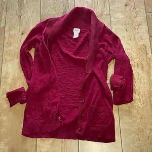 Mossimo Supply Co.,‎ cardigan w/ shawl collar, Women’s size Medium, red thumbnail 2