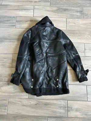 Avec Les Filles Black Faux Shearling Moto Jacket thumbnail 4