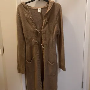 Gilmore girls style Lorilai One Step Up long line cardigan tan M thumbnail 11