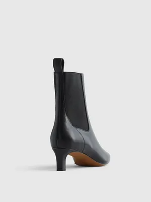 Madewell The Dimes Chelsea Boot Leather in Black Size 9 thumbnail 3