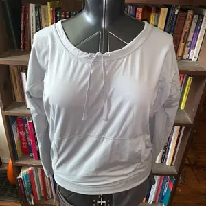 Lucy Athleisure gray scoop neck long sleeve pullover thumbnail 1