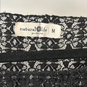Natural Life Black Lace Layering Top Women Medium thumbnail 4