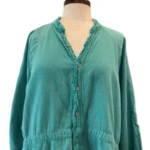 Free people daydream green stripe button down thumbnail 4