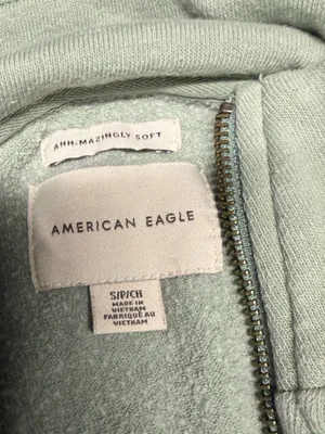American Eagle cropped quarter zip sage green color women’s‎ size small thumbnail 4