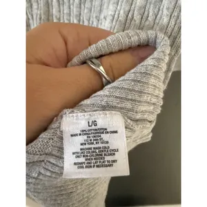 Aeropostale Y2k Grey Ribbed‎ Cable Knit Henley 3/4 Sleeve V-Neck Top Large thumbnail 8