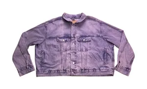 H&M‎ &Denim Trucker Jacket Women 3XL Blue Acid Wash Oversized Jean Coat thumbnail 1