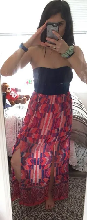 Strapless Colorful Dress Blue thumbnail 2