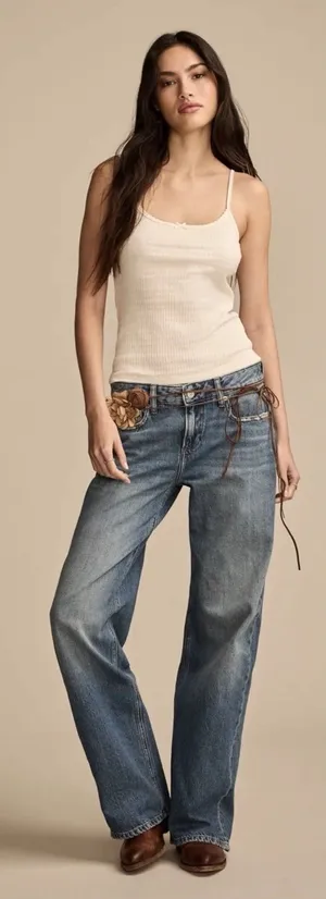 Lucky Brand Baggy Wide Leg Jeans Medium Wash Size 12 / 31 thumbnail 1