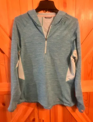 LL Bean 1/4 Zip Lightweight Pullover Women's Size XL Misses Item ID 289474 Aqua. thumbnail 1