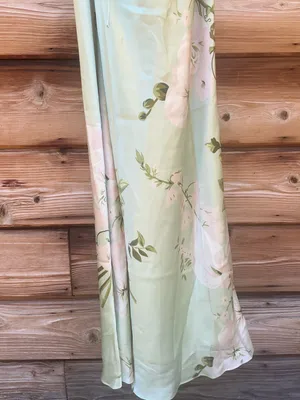 O.p.t. Few Moda Roslyn Size M Green Floral Silk Maxi Dress Few Moda thumbnail 8