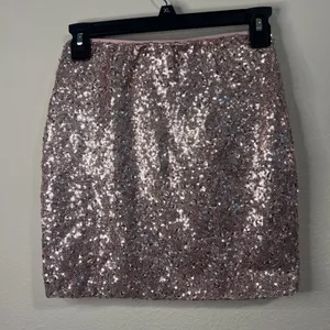 Sparkle Sequin Mini Skirt in Dusty Rose Pink thumbnail 4