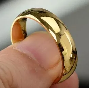 4.5mm Plain Gold Stainless Steel Ring thumbnail 3