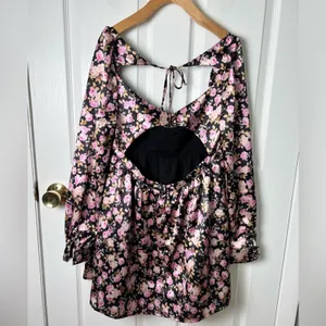 For Love And Lemons Floral Kate Long Sleeve Mini Dress M thumbnail 8