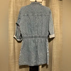 American Eagle Outfitters Blue Floral Denim romper thumbnail 3