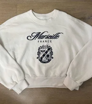 Abercrombie Marseille France Crest White Crewneck Sweatshirt thumbnail 1