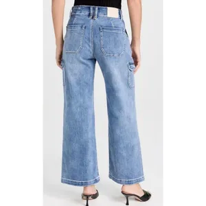 Paige Carly Cargo jeans wide leg high rise size 27 thumbnail 2