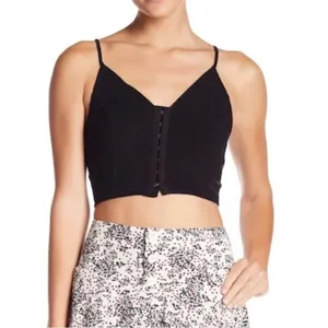 Intimately Vest Of All Free People Corset Crop Top Black Minimalist Edgy Size M thumbnail 2