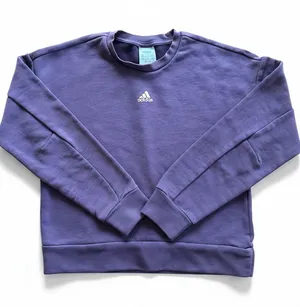 Adidas Purple Crewneck Sweatshirt Small Minimal Logo Athleisure thumbnail 1