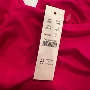 J. CREW Ruched V-Neck‎ One Piece Swimsuit Women's 10 Radiant Fuchsia Beach NEW thumbnail 6