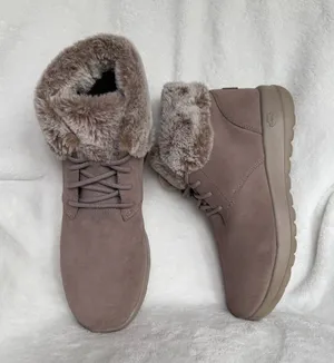 Skechers On-the-Go City 2 Winter Wishes Taupe Suede Ankle Boots 11 thumbnail 1