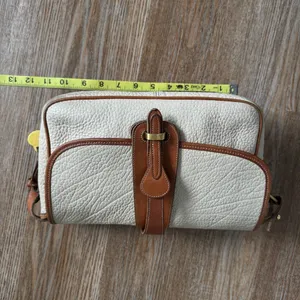 Vintage Dooney & Bourke AWL Equestrian Bag Natural Cream British Tan Brass USA thumbnail 12
