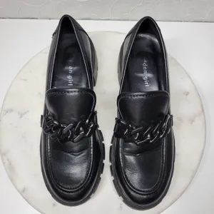 Madden Girl Hoxtonn Chunky Platform Loafer Womens 8 Black Chain Lug Sole‎ Grunge thumbnail 6