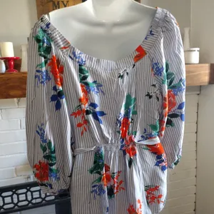 Maeve by Anthropologie Floral Striped Top thumbnail 4