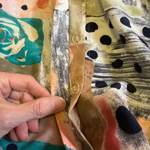 Vtg 80s patchwork print blouse Size L thumbnail 5